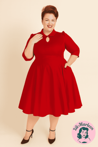 Miss Scarlet – Klassisk Rød 50’er Swingkjole